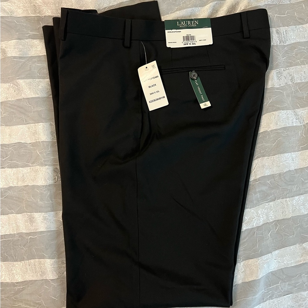 Ralph Lauren Black Flat Front Structured Shorts